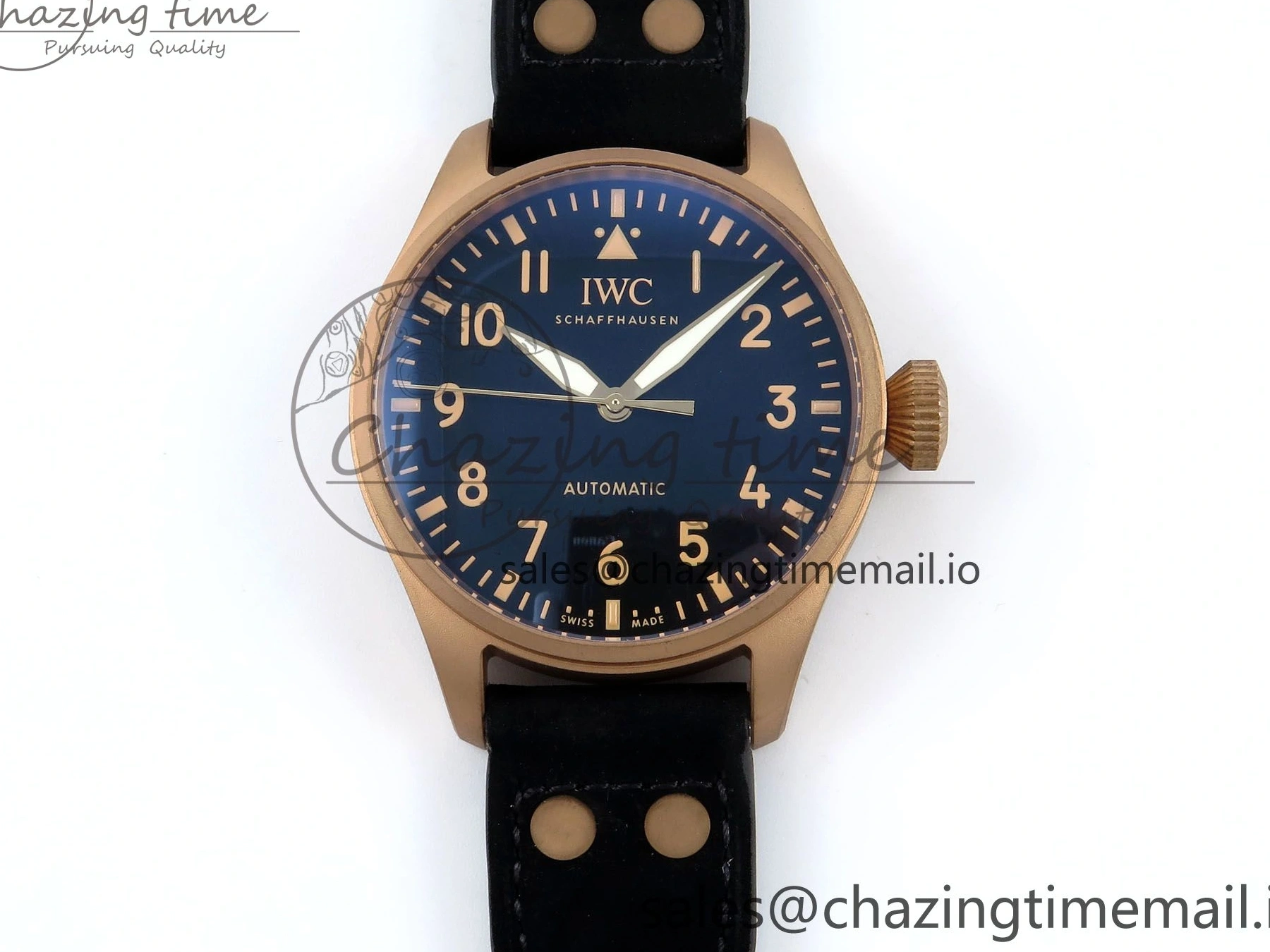 MIROTIME 0124 Affordable Big Pilot IW329703 M+F 1:1 Best Edition Black Dial on Black Nylon Strap MY 7004